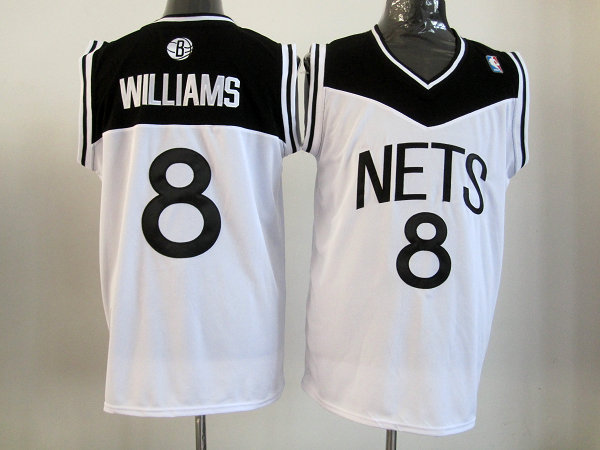 NBA Brooklyn Nets 8 Deron Williams Authentic Home White Jersey